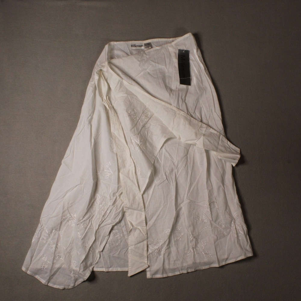 Millenium Womens White Cover Up Dress‎ Size L Beach Swim Lightweight
